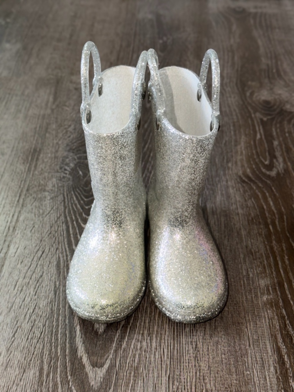Western Chief Silver Glitter Rain Boots